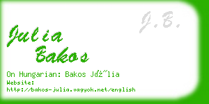 julia bakos business card